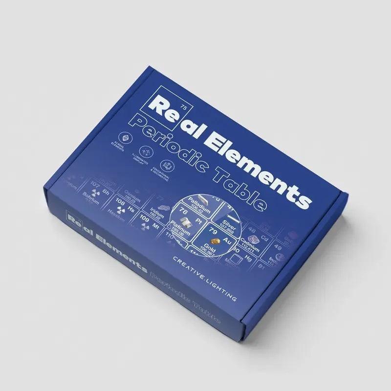 Periodic Table with Real Elements Acrylic LED Display Educational Tabletop Décor - Image 5