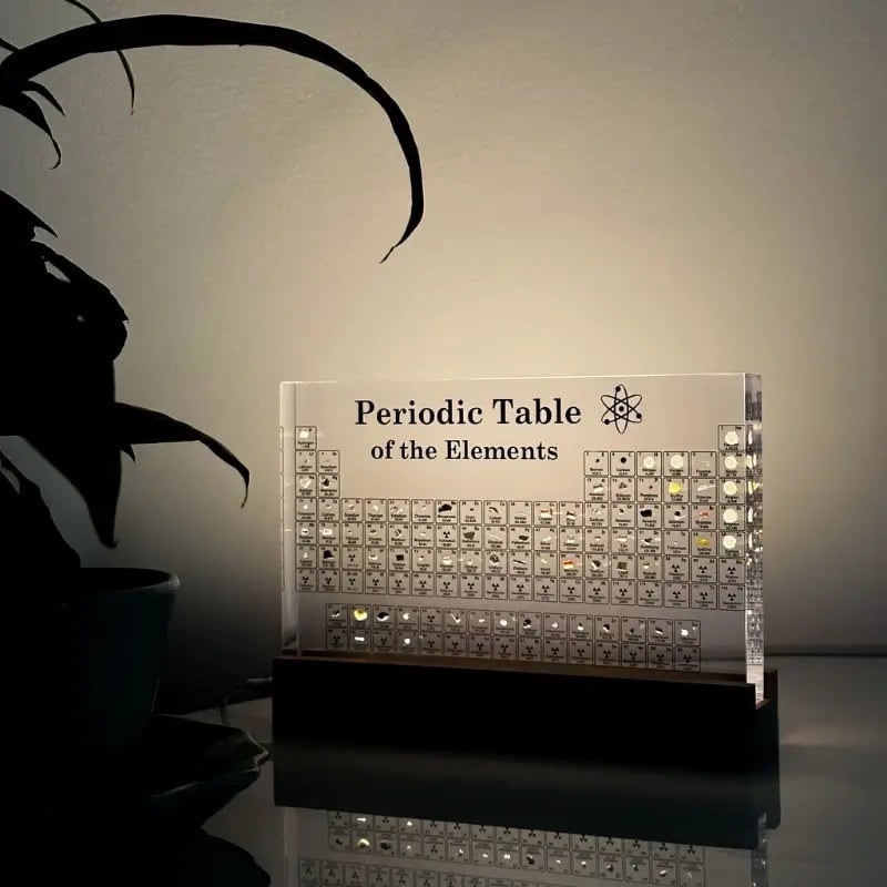 Periodic Table with Real Elements Acrylic LED Display Educational Tabletop Décor - Image 6