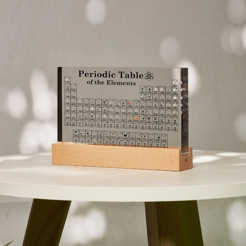Periodic Table with Real Elements Acrylic LED Display Educational Tabletop Décor - Image 9