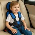 Portable Car Seat with 5-Point Harness and Adjustable Straps for Kids' Travel - Image 1