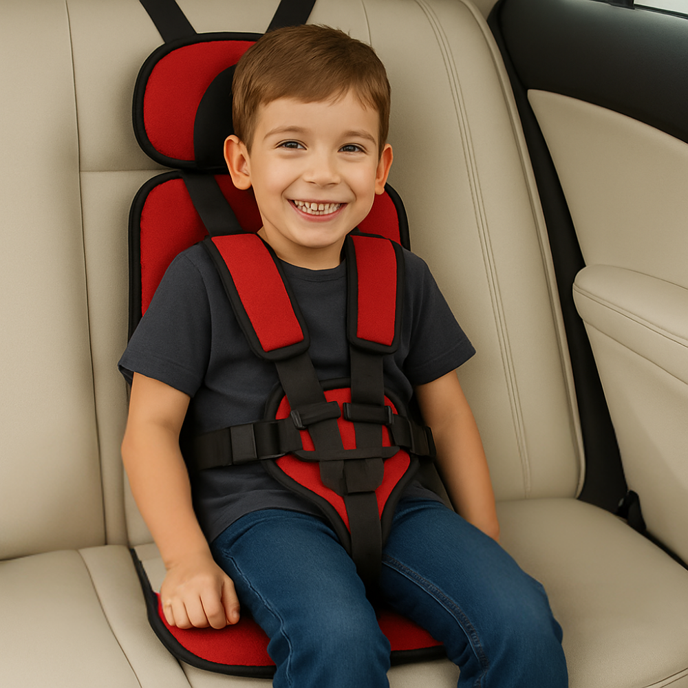Portable Car Seat with 5-Point Harness and Adjustable Straps for Kids' Travel - Image 2