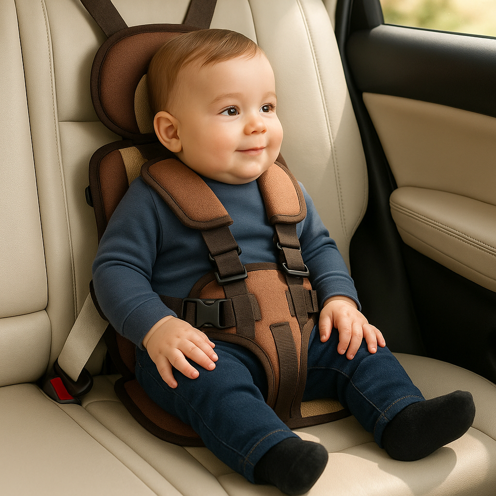 Portable Car Seat with 5-Point Harness and Adjustable Straps for Kids' Travel - Image 7