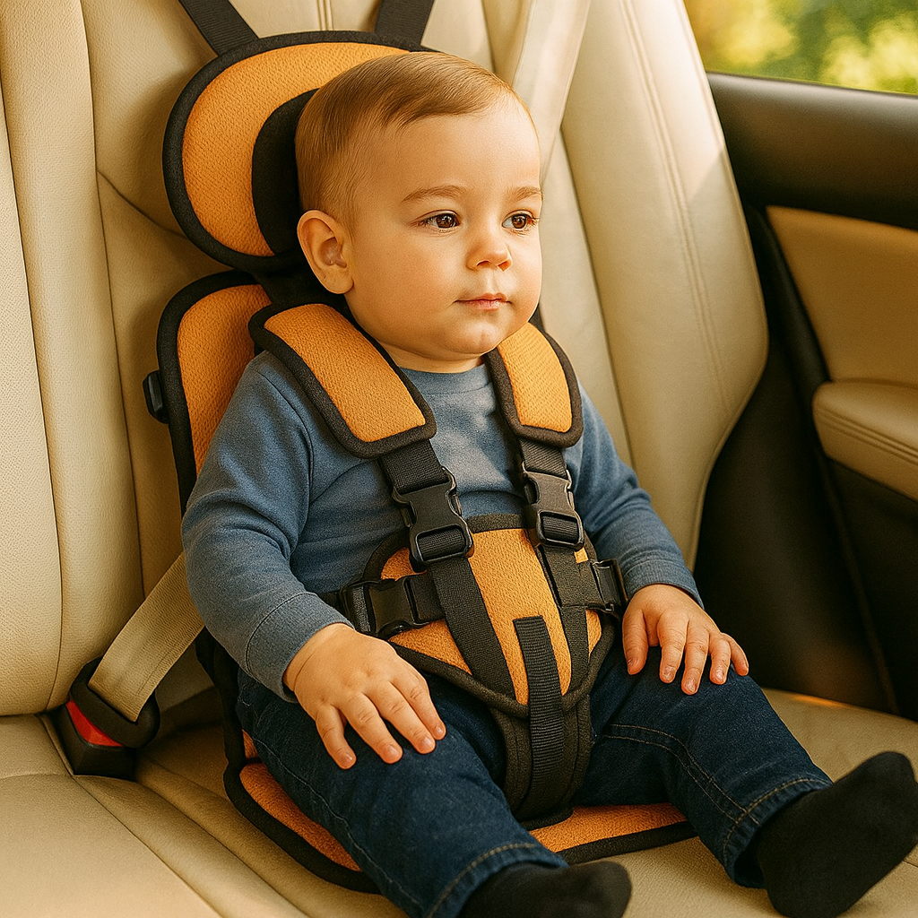 Portable Car Seat with 5-Point Harness and Adjustable Straps for Kids' Travel - Image 8