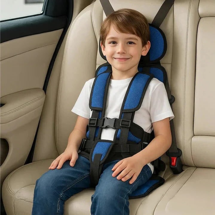 Portable Car Seat with Five-Point Harness Padded Cushion and Breathable Mesh - Image 1