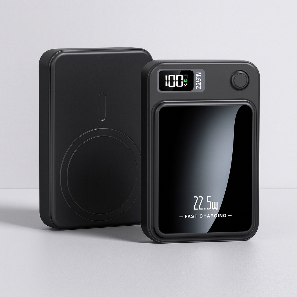 Portable Charger Power Bank with Magnetic Wireless Charging and Digital Display - Image 1