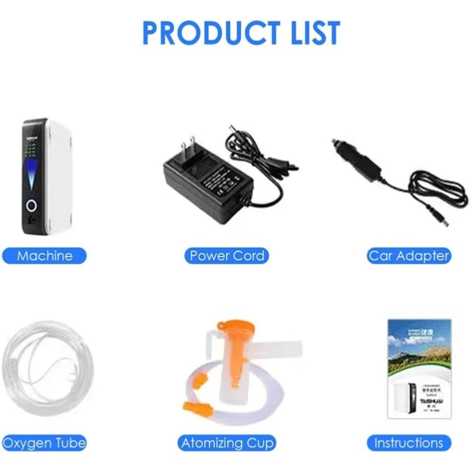 Portable Oxygen Concentrator Machine with Quiet Operation and Travel Car Adapter - Image 2
