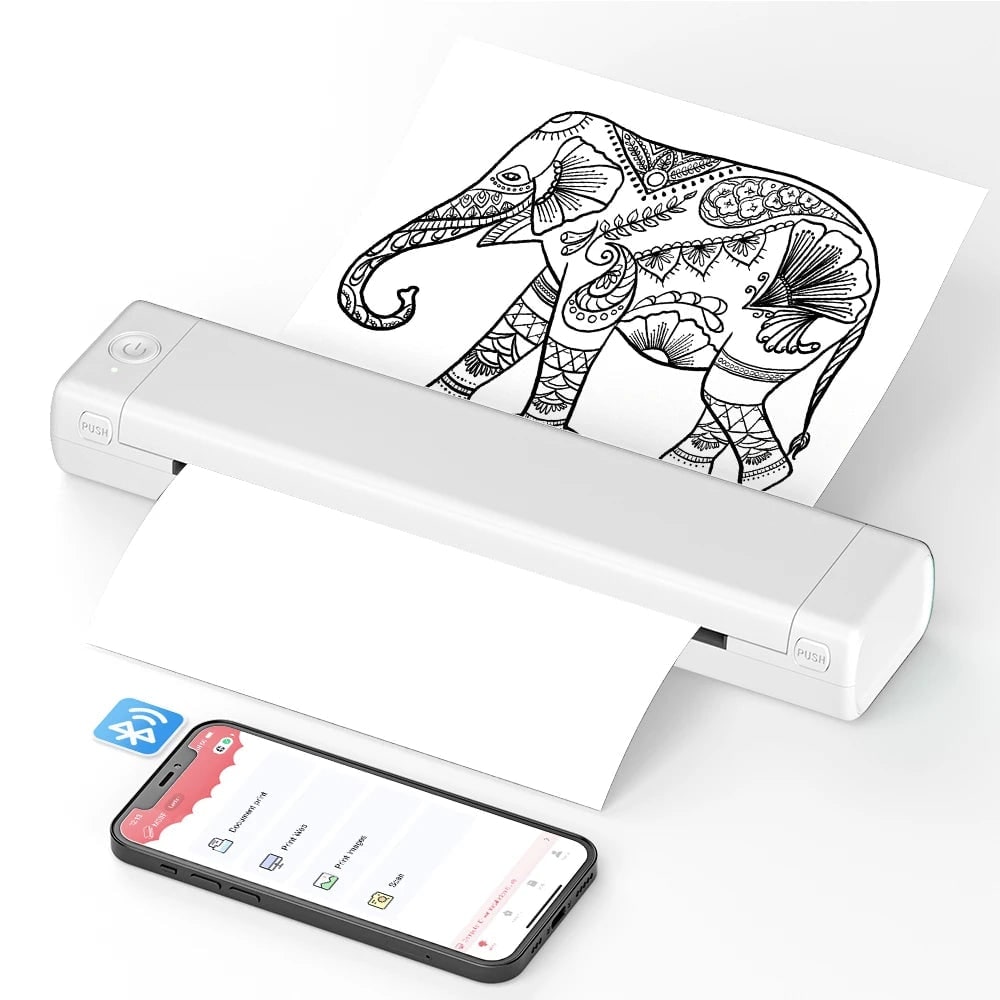 Portable Thermal Printer with Wireless Bluetooth and USB for A4 Paper - Image 2