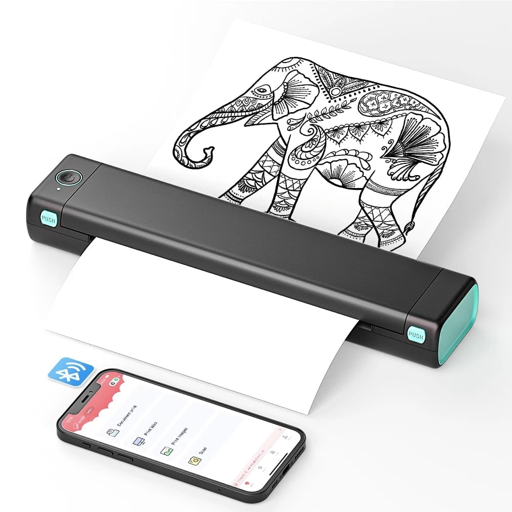 Portable Thermal Printer with Wireless Bluetooth and USB for A4 Paper - Image 3
