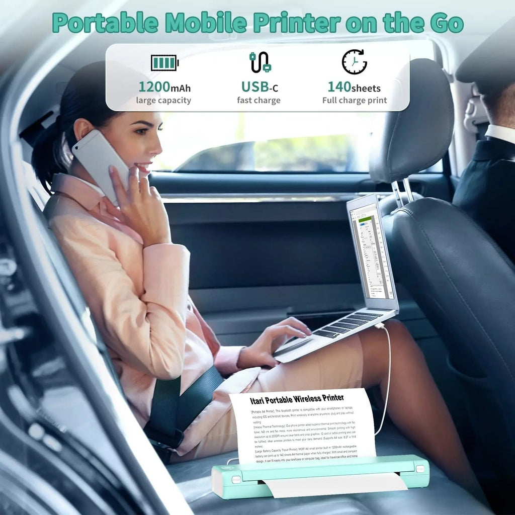 Portable Thermal Printer with Wireless Bluetooth and USB for A4 Paper - Image 8