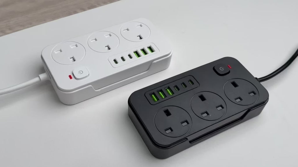 Power Strip with 3 AC Outlets 6 USB Ports and 2m Extension Cable - Image 10