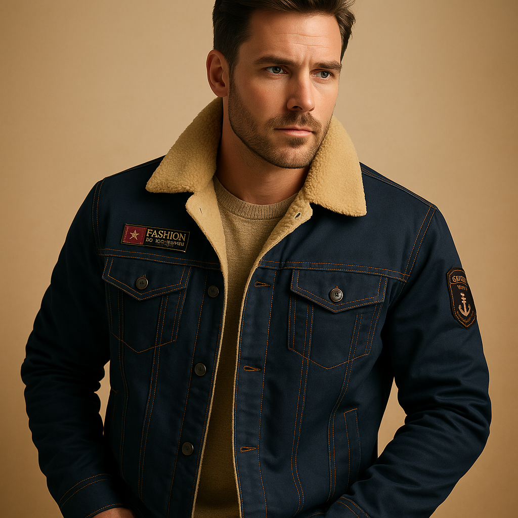 Men’s premium fleece motorcycle jacket with reinforced protection zones and breathable warmth, suitable for cold rides and everyday use.