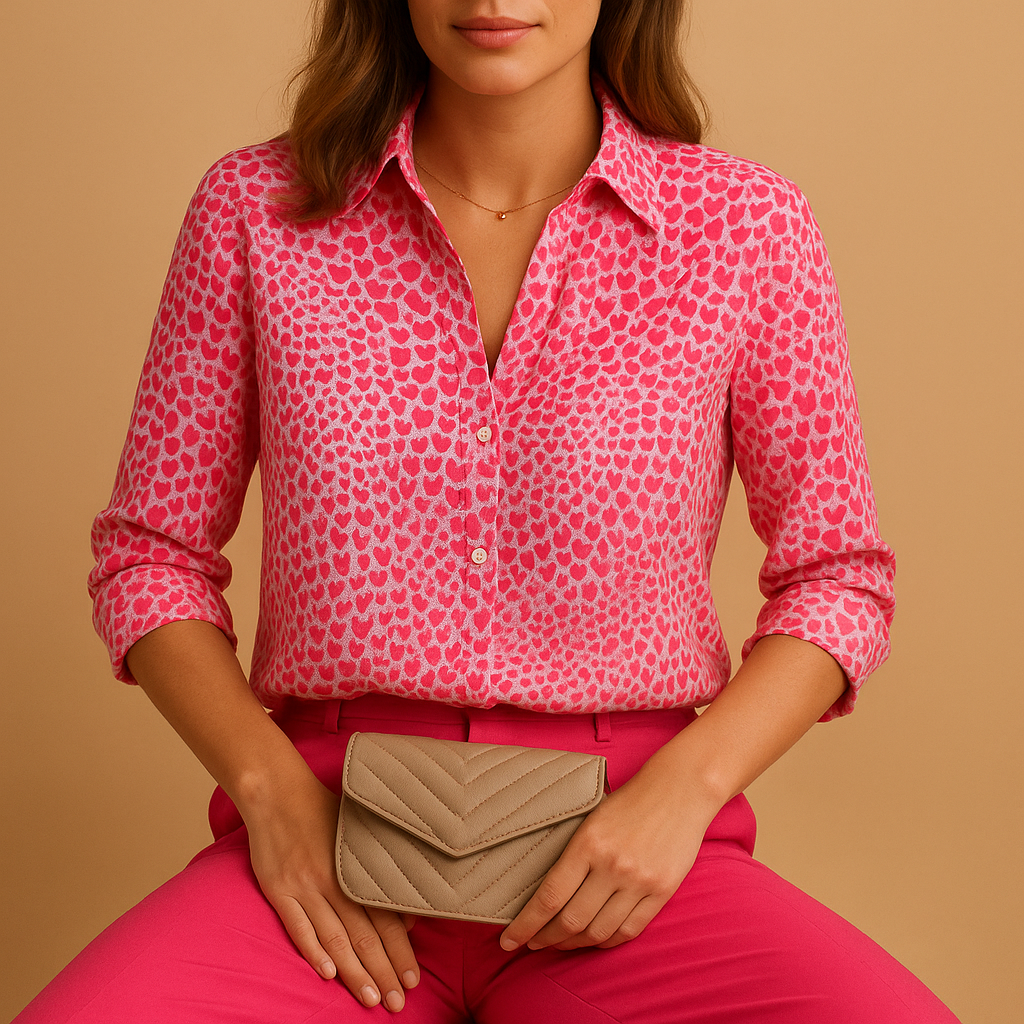 Women’s lightweight blouse with bold print and flattering fit, perfect for casual looks, work outfits and evening styling.