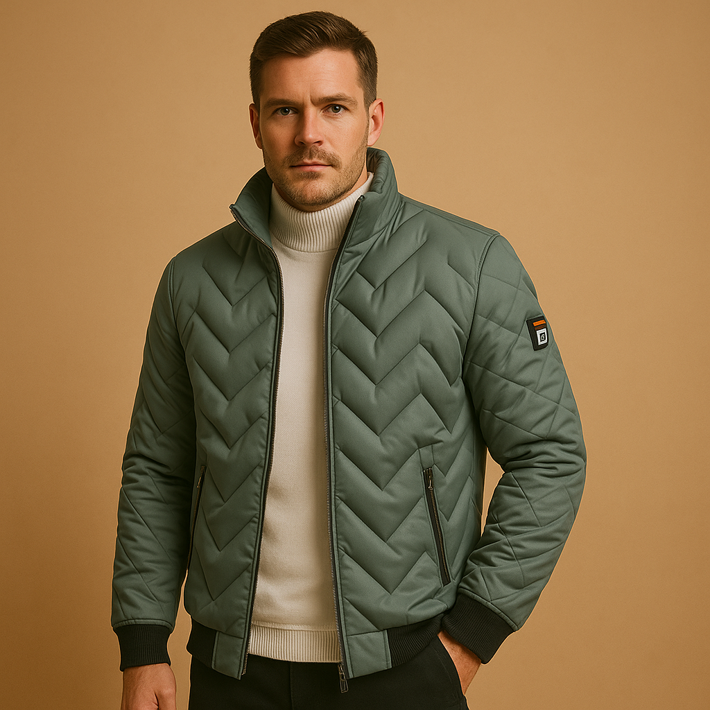 Men’s timeless puffer jacket with quilted design and practical pockets, suitable for daily wear, outdoor activities, and casual outings.
