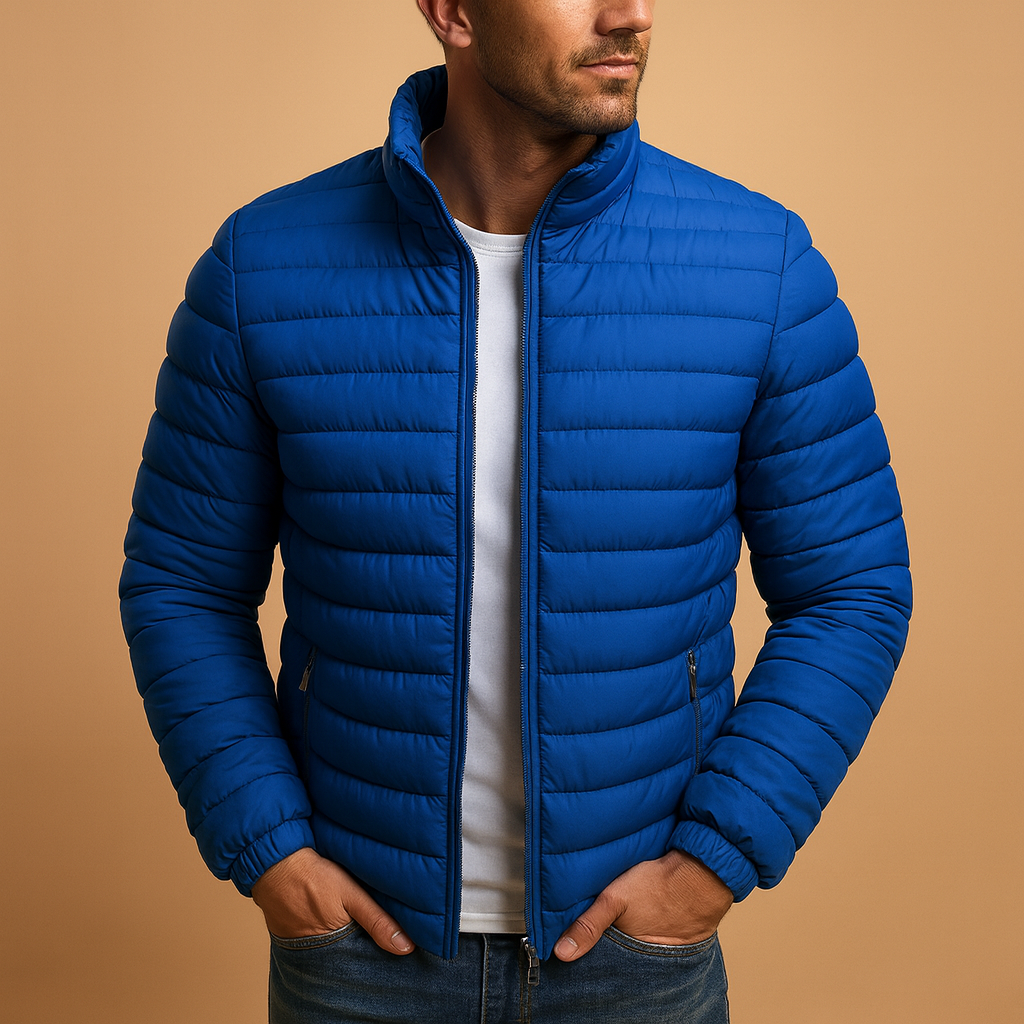 Men’s quilted summer jacket with a lightweight and comfortable fit, suitable for casual days, weekend trips, and daily wear.