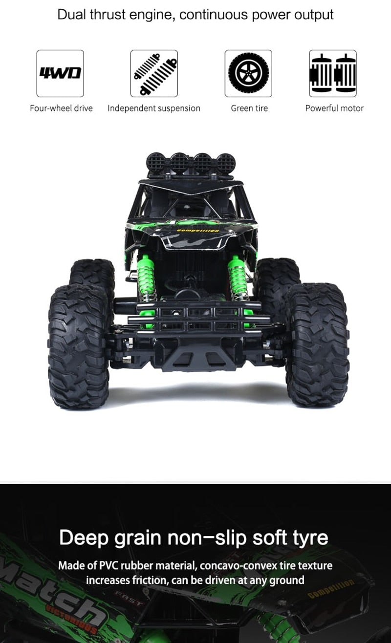 Rc Rock Crawler Remote Control 4x4 Monster Truck with Shock Absorbers and All-Terrain Tires - Image 10