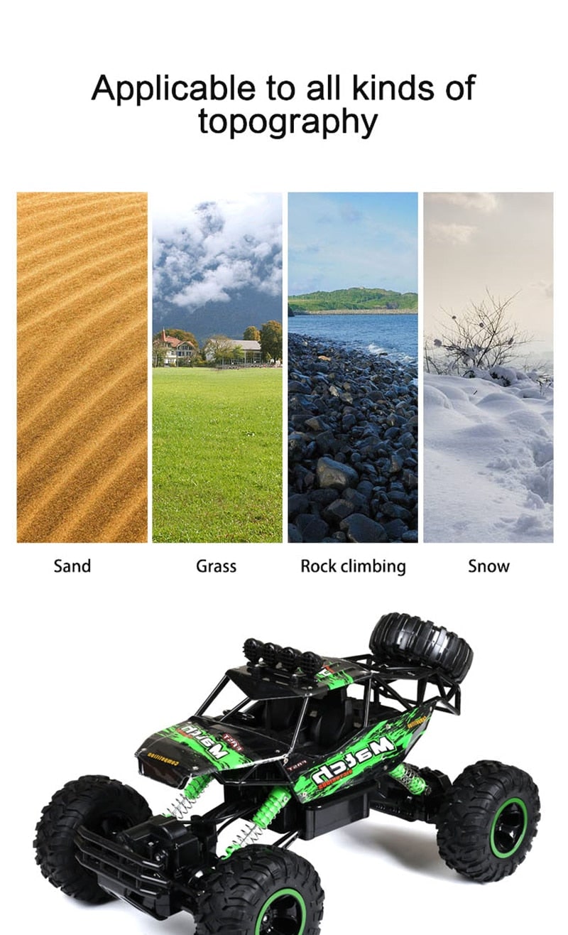 Rc Rock Crawler Remote Control 4x4 Monster Truck with Shock Absorbers and All-Terrain Tires - Image 6