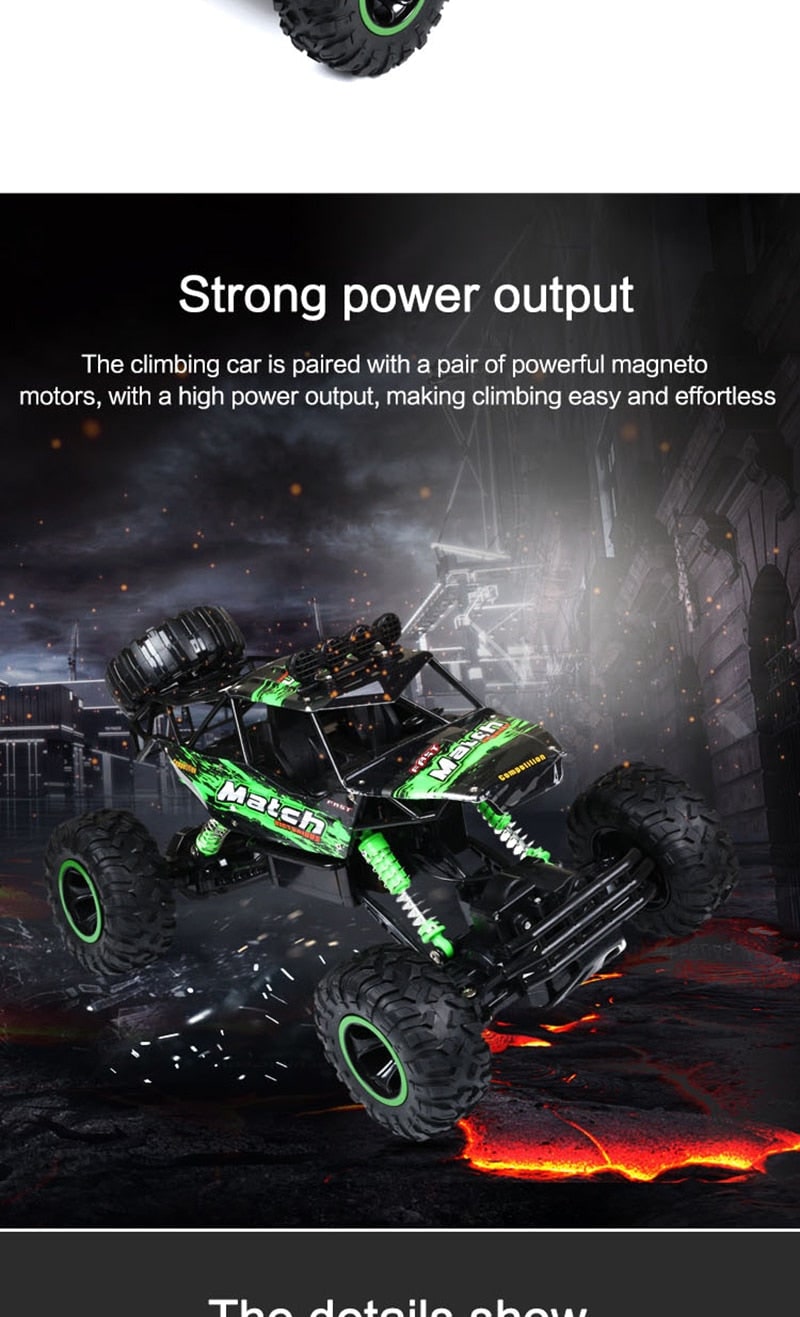 Rc Rock Crawler Remote Control 4x4 Monster Truck with Shock Absorbers and All-Terrain Tires - Image 7