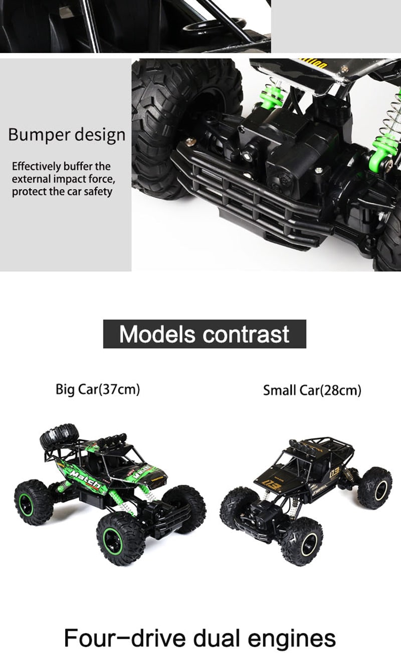 Rc Rock Crawler Remote Control 4x4 Monster Truck with Shock Absorbers and All-Terrain Tires - Image 9