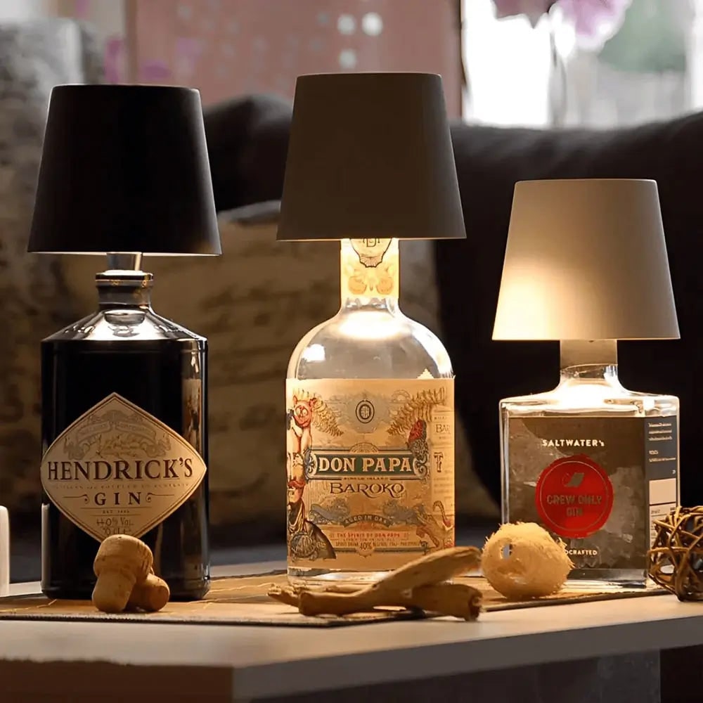 Rechargeable Cordless Table Lamp with LED Bottle Topper and Battery Powered Design - Image 1