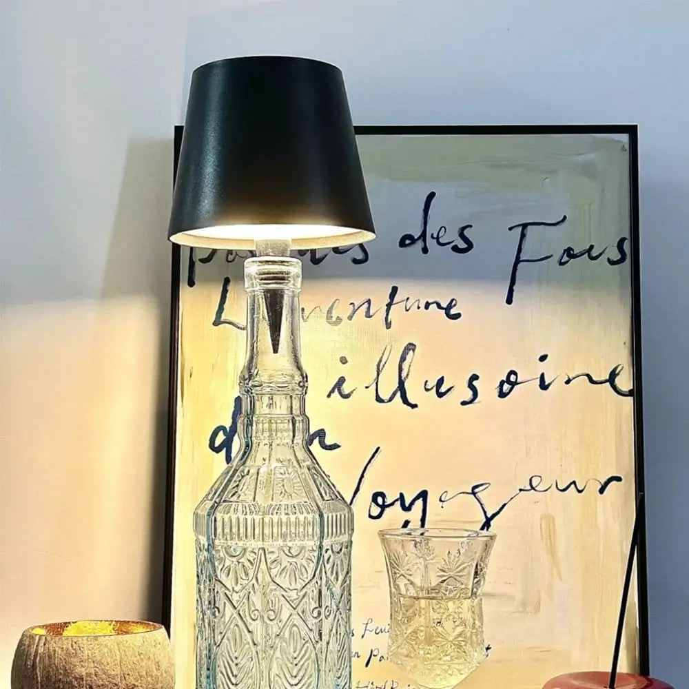 Rechargeable Cordless Table Lamp with LED Bottle Topper and Battery Powered Design - Image 12