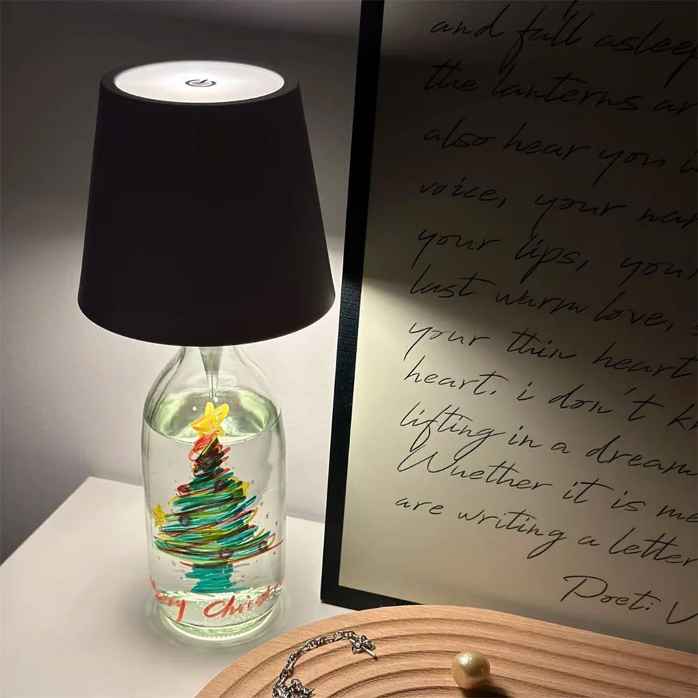 Rechargeable Cordless Table Lamp with LED Bottle Topper and Battery Powered Design - Image 13