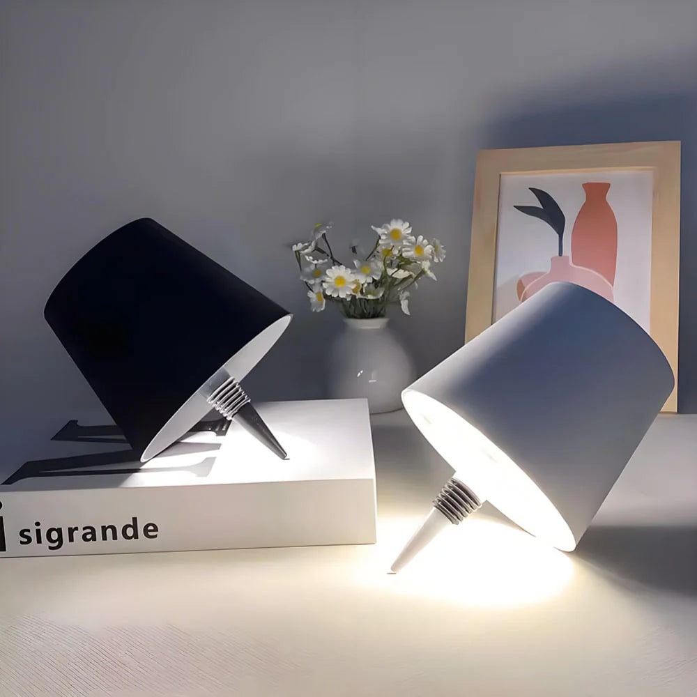 Rechargeable Cordless Table Lamp with LED Bottle Topper and Battery Powered Design - Image 4