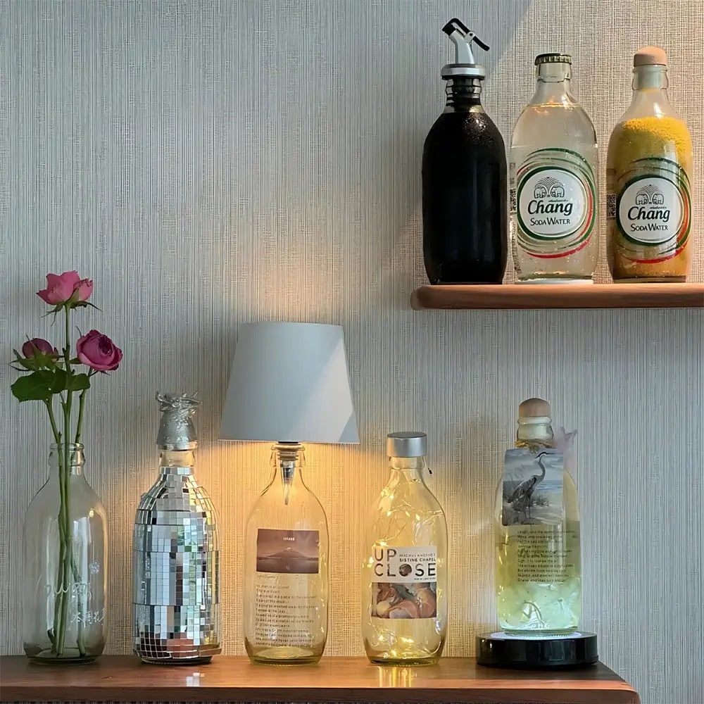 Rechargeable Cordless Table Lamp with LED Bottle Topper and Battery Powered Design - Image 7