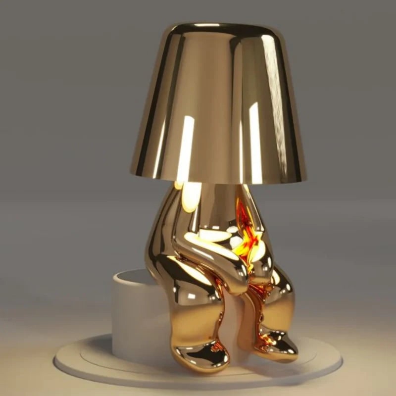 Rechargeable Cordless Table Lamp with Touch Dimming and Decorative Figure Design - Image 12