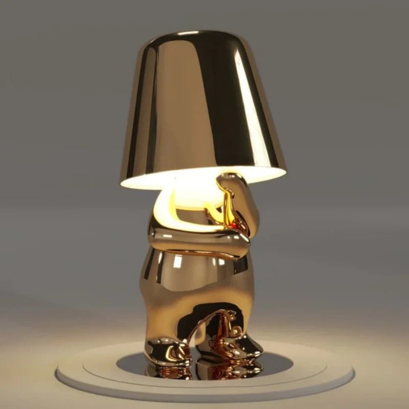 Rechargeable Cordless Table Lamp with Touch Dimming and Decorative Figure Design - Image 13