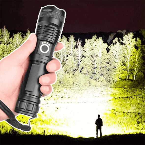 Rechargeable LED Flashlight with Super Bright Adjustable Focus and Tactical Aluminum Body - Image 2