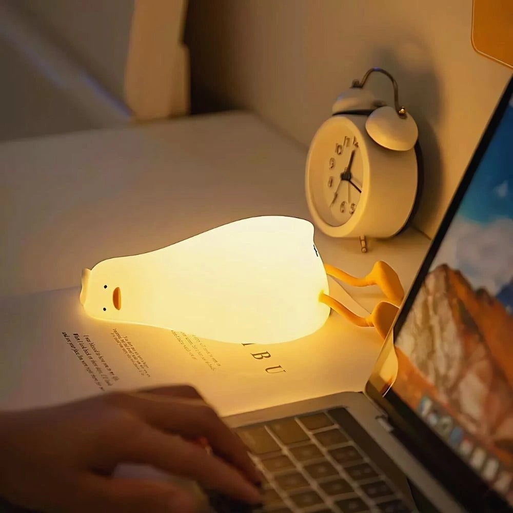 Rechargeable Silicone Night Light with Touch Activated Warm LED Glow for Kids - Image 2