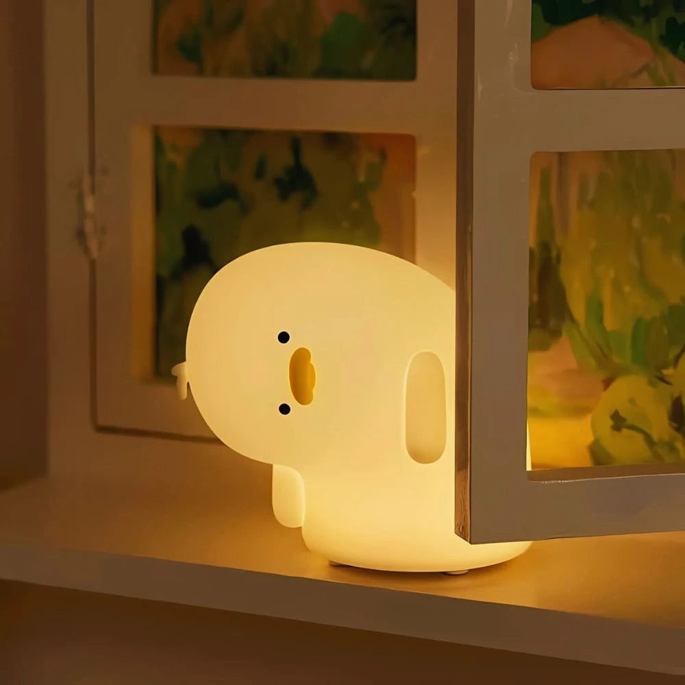 Rechargeable Silicone Night Light with Touch Activated Warm LED Glow for Kids - Image 3