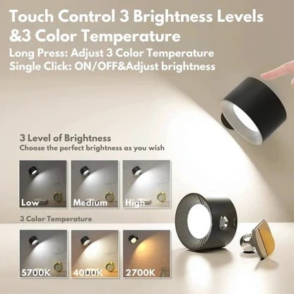 Rechargeable Wall Sconce with Cordless LED Lighting and 360° Magnetic Rotation - Image 14