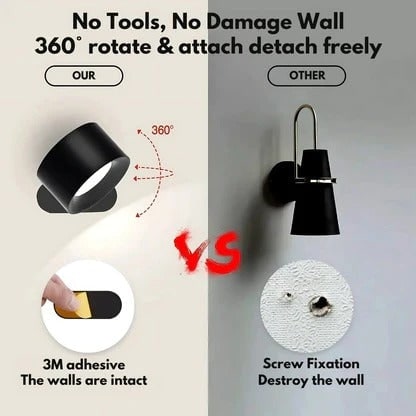 Rechargeable Wall Sconce with Cordless LED Lighting and 360° Magnetic Rotation - Image 16