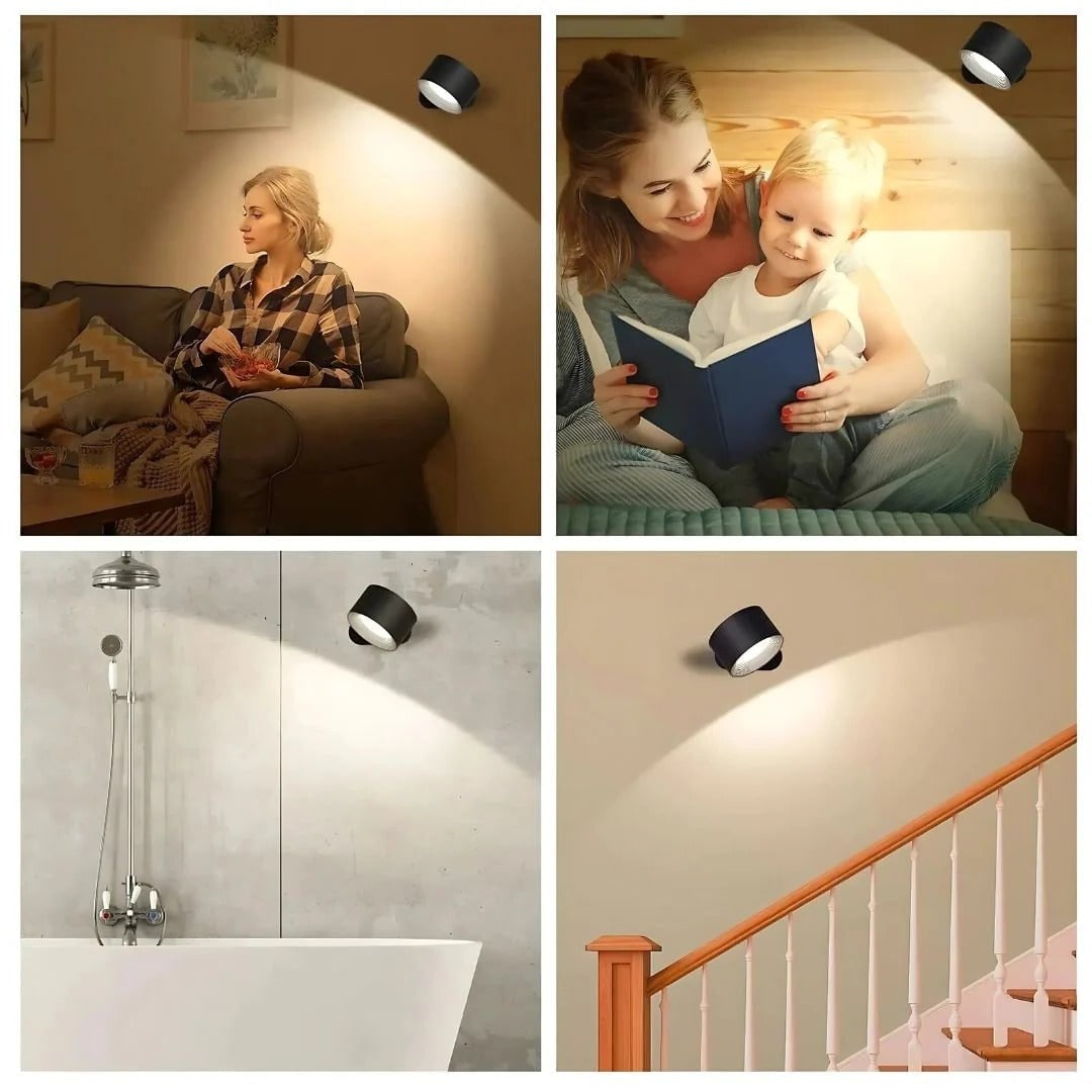 Rechargeable Wall Sconce with Cordless LED Lighting and 360° Magnetic Rotation - Image 6
