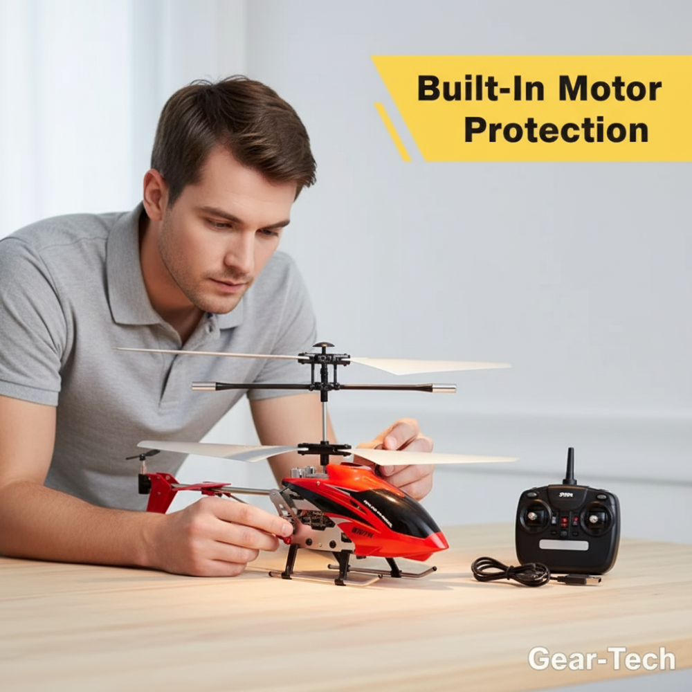 Remote Control Helicopter with Coaxial Rotors Crash-Resistant Metal Frame and LED Lights - Image 14