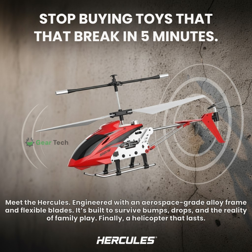 Remote Control Helicopter with Coaxial Rotors Crash-Resistant Metal Frame and LED Lights - Image 2