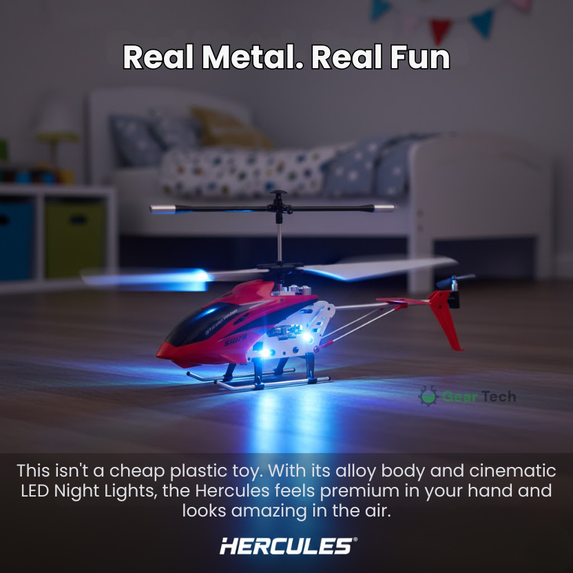 Remote Control Helicopter with Coaxial Rotors Crash-Resistant Metal Frame and LED Lights - Image 6