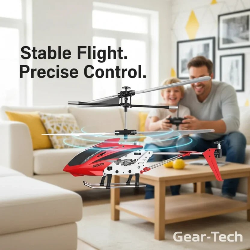 Remote Control Helicopter with Coaxial Rotors Crash-Resistant Metal Frame and LED Lights - Image 9