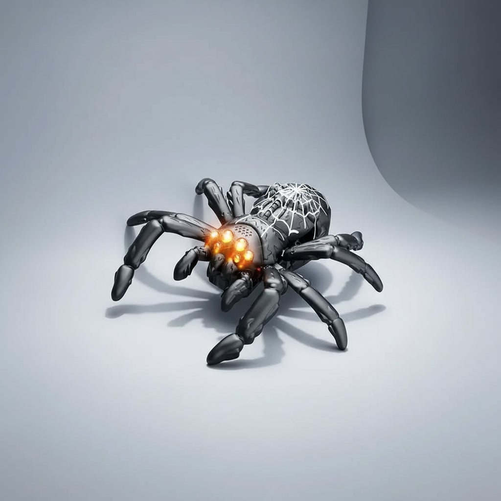 Remote Control Spider Toy with Wall Climbing Function and USB Rechargeable LED Eyes - Image 5