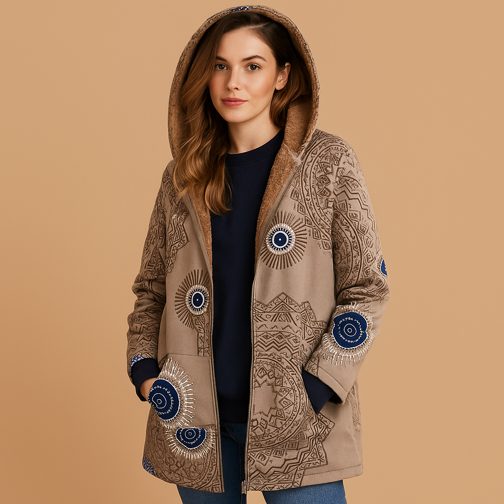 Women’s reversible thermal hooded jacket with lightweight insulation, moisture-regulating fabric, and flattering fit for cold-weather wear.