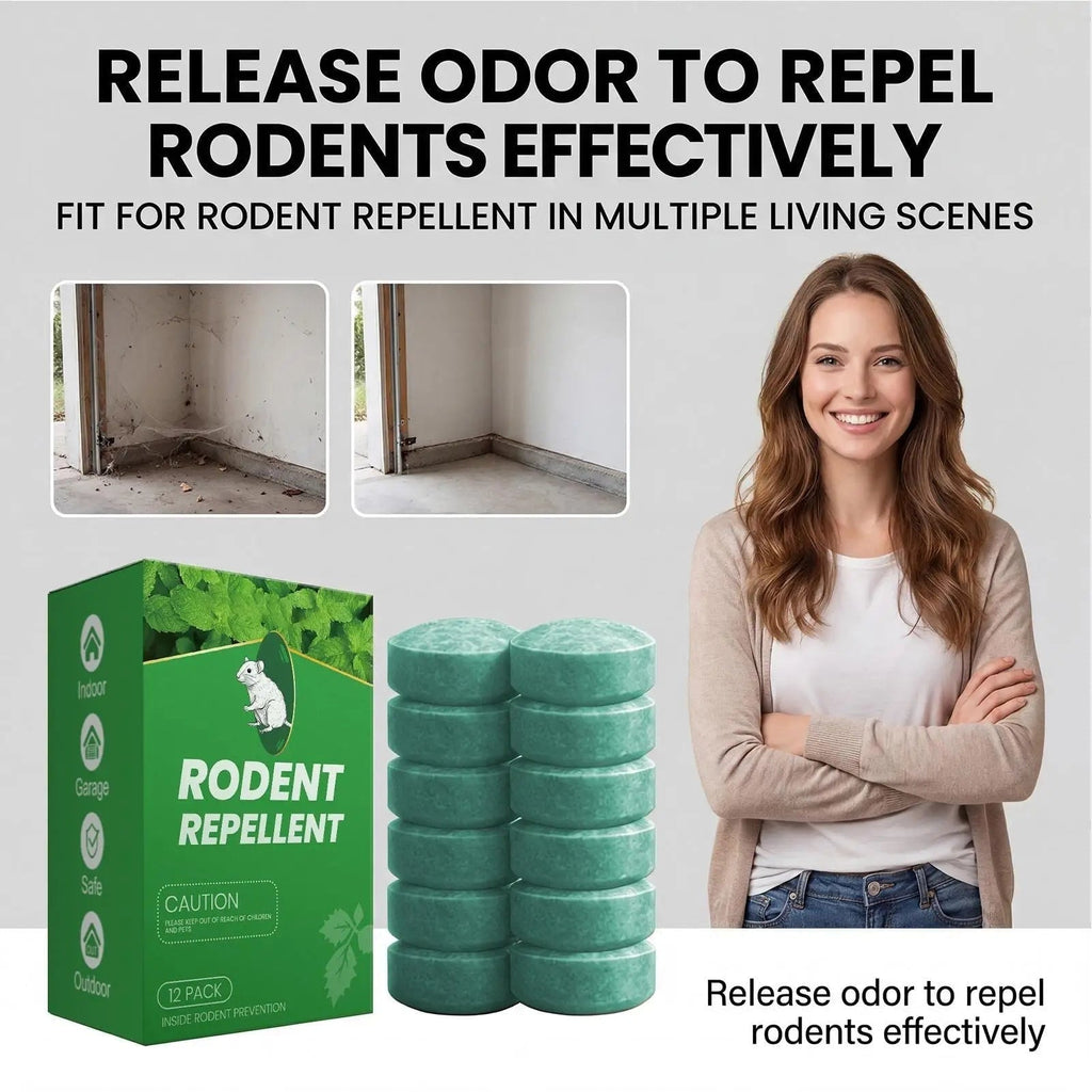 Rodent Repellent with Peppermint Oil Mouse Deterrent Tablets Natural 12-Pack - Image 5