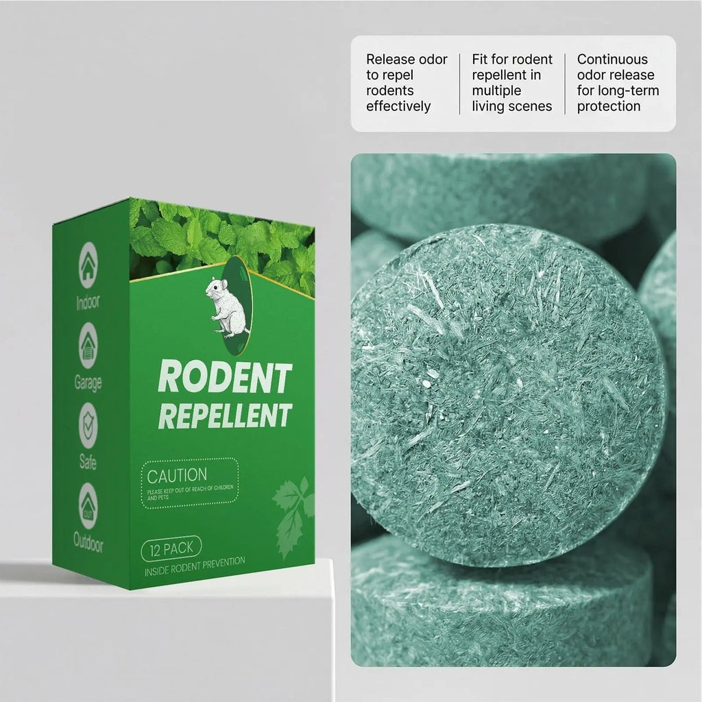 Rodent Repellent with Peppermint Oil Mouse Deterrent Tablets Natural 12-Pack - Image 6