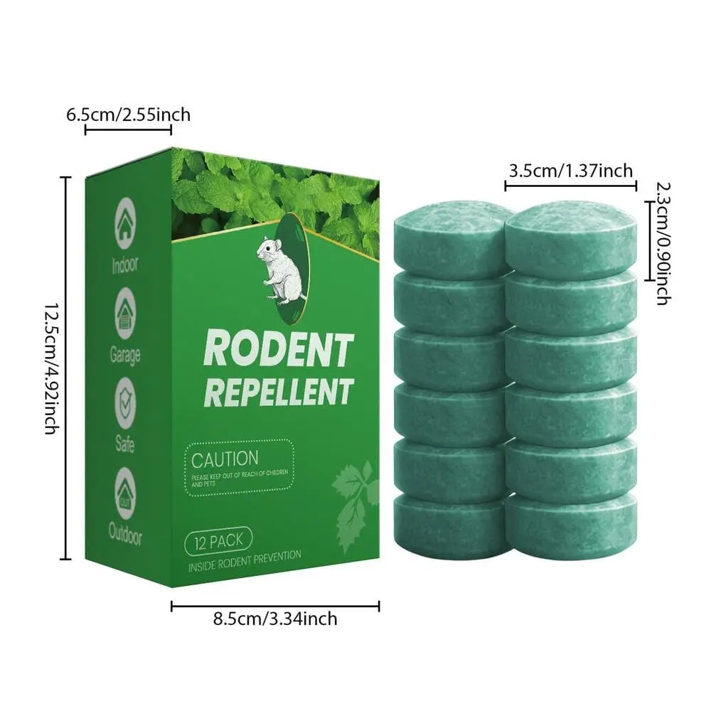 Rodent Repellent with Peppermint Oil Mouse Deterrent Tablets Natural 12-Pack - Image 7