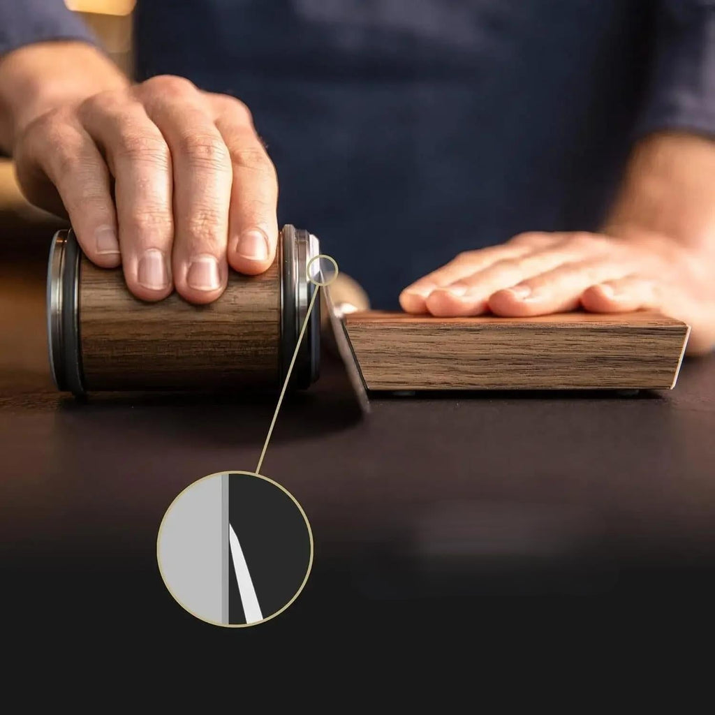 Rolling Knife Sharpener with Manual Diamond-Coated Wheels and Magnetic Angle Guide - Image 1