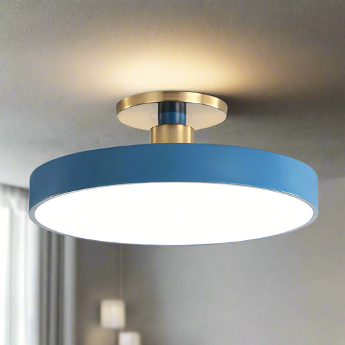 Round LED Ceiling Light Fixture with Semi Flush Mount and Modern Minimalist Design - Image 1