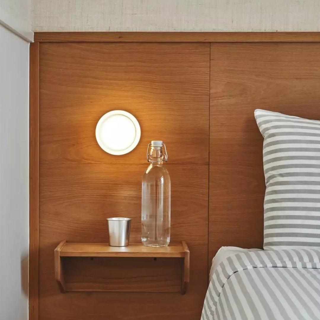 Round LED Wall Light with Frosted Glass Diffuser Flush Mount Bedroom Sconce - Image 2