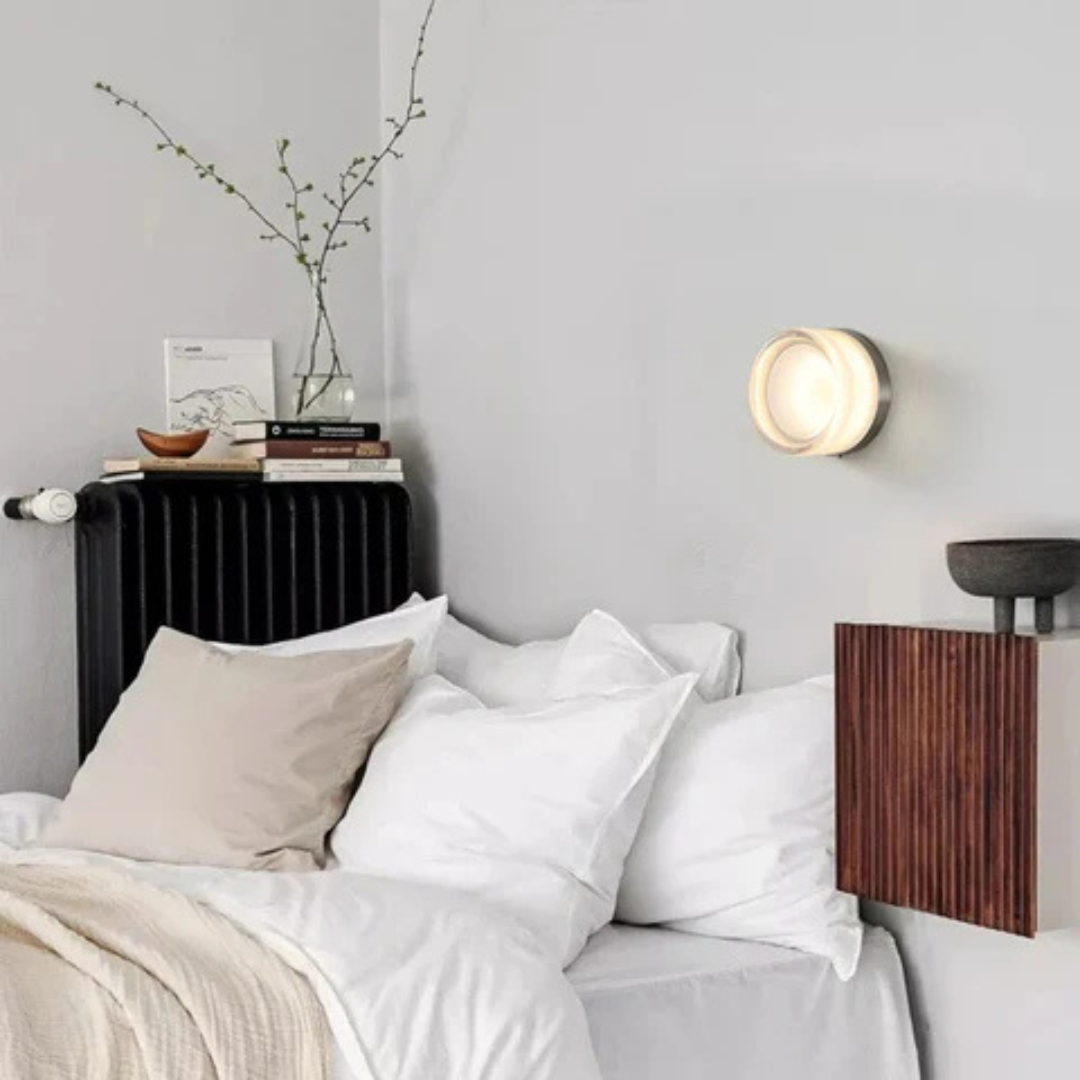 Round LED Wall Light with Frosted Glass Diffuser Flush Mount Bedroom Sconce - Image 3