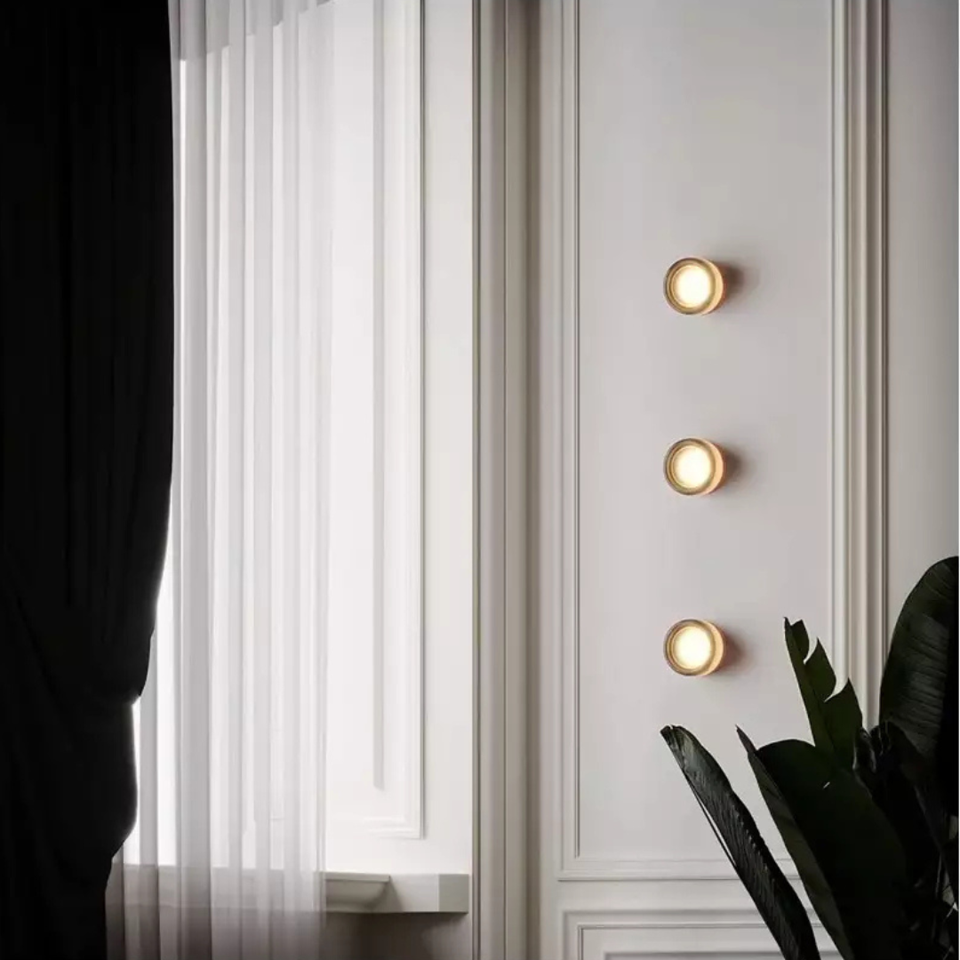 Round LED Wall Light with Frosted Glass Diffuser Flush Mount Bedroom Sconce - Image 4