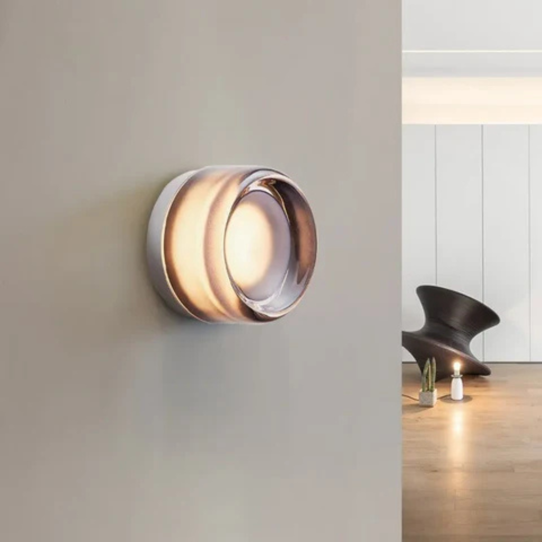 Round LED Wall Light with Frosted Glass Diffuser Flush Mount Bedroom Sconce - Image 7